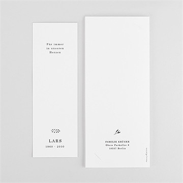 Trauerdanksagung filigraner blätterkanz - vue 3