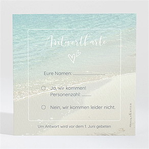 Antwortkarte Hochzeit strandhochzeit