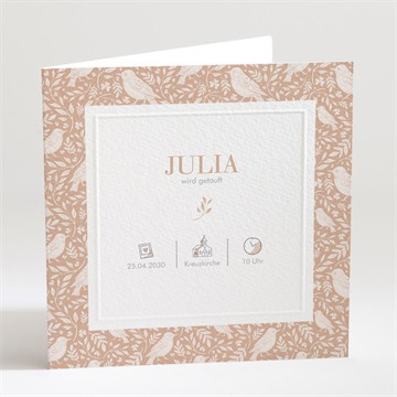 Einladung Taufe kleines vögelchen - prägung