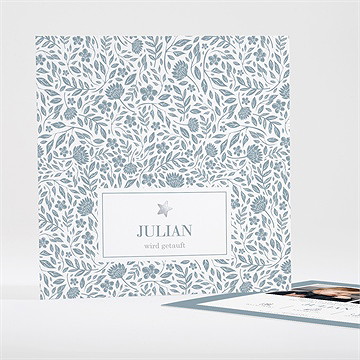 Einladung Taufe heilige taufe - silber