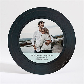 Hochzeitseinladung Schallplatte - vue 2