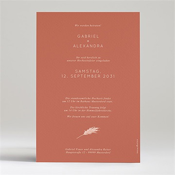 Hochzeitseinladung Pampasgras - vue 2