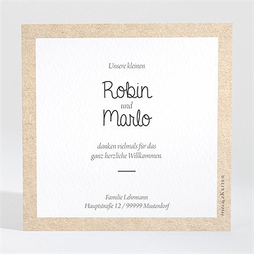 Dankeskarte Geburt unsere zwillinge - Vue 2