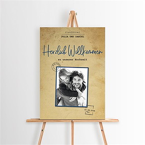Willkommensschild Hochzeit hochzeitstelegramm