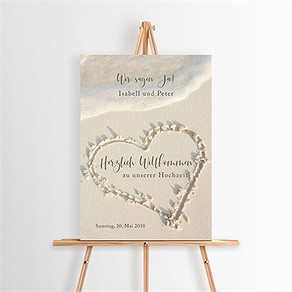 Willkommensschild Hochzeit strandliebe