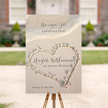 Willkommensschild Hochzeit Strandliebe - vue 2