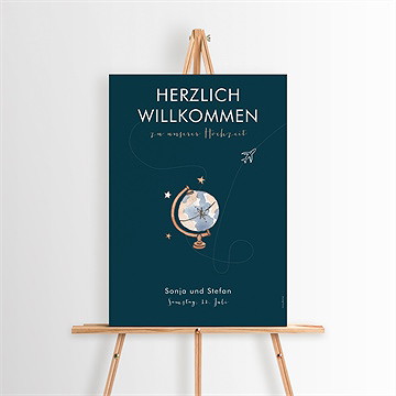Willkommensschild Hochzeit hochzeitsreise