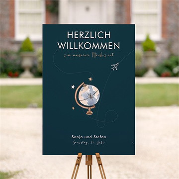 Willkommensschild Hochzeit hochzeitsreise - vue 2
