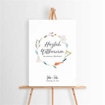 Willkommensschild Hochzeit landkunst - schachtel