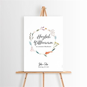 Willkommensschild Hochzeit landkunst
