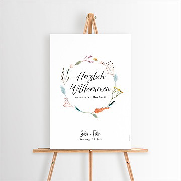 Willkommensschild Hochzeit Landkunst