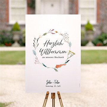 Willkommensschild Hochzeit landkunst - vue 2