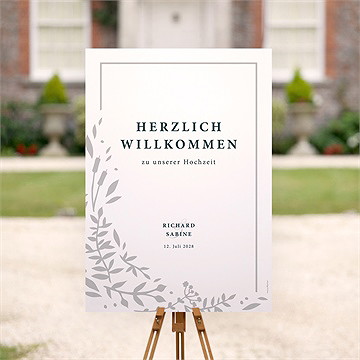 Willkommensschild Hochzeit Schlicht & Elegant - vue 2