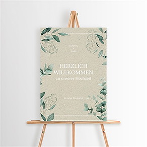 Willkommensschild Hochzeit intime blätterwelt