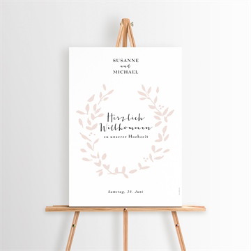 Willkommensschild Hochzeit reine eleganz