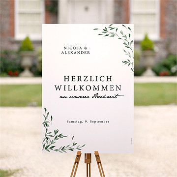 Willkommensschild Hochzeit Unter Dem Olivenbaum - vue 2