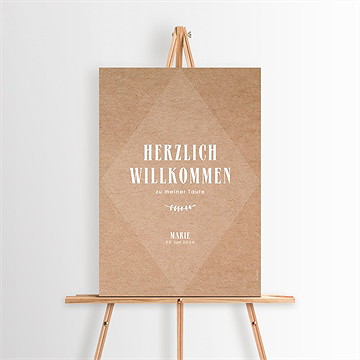 Willkommensschild Taufe Foto Auf Kraftpapier