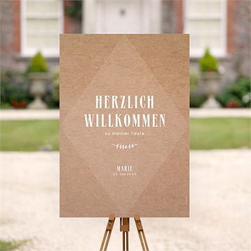 Willkommensschild Taufe Foto Auf Kraftpapier - vue 2