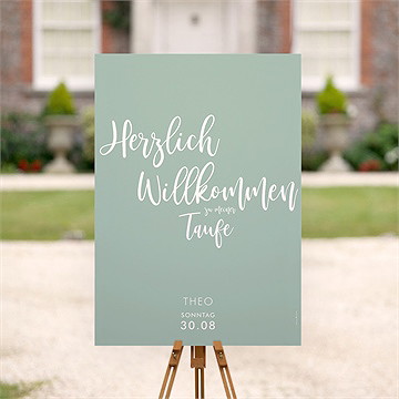 Willkommensschild Taufe Silbernes Kreuz - vue 2