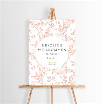 Willkommensschild Taufe Vintage natur