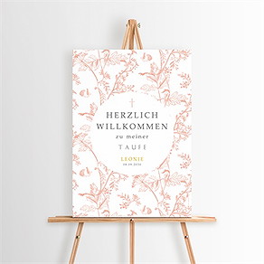 Willkommensschild Taufe vintage natur