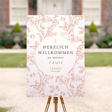 Willkommensschild Taufe vintage natur - vue 2