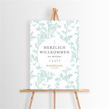 Willkommensschild Taufe Vintage Vogel