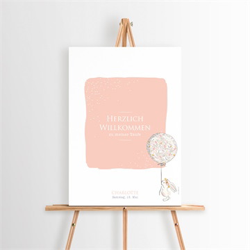 Willkommensschild Taufe Kleines kaninchen