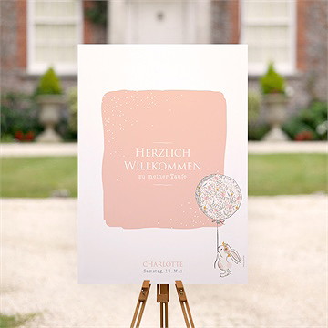 Willkommensschild Taufe Kleines Kaninchen - vue 2