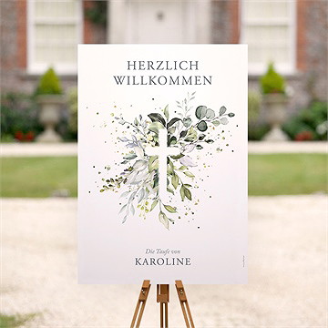 Willkommensschild Taufe Im Licht Getauft - vue 2