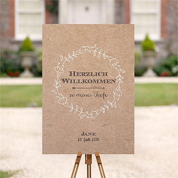 Willkommensschild Taufe Taufe In Kraftpapier - vue 2