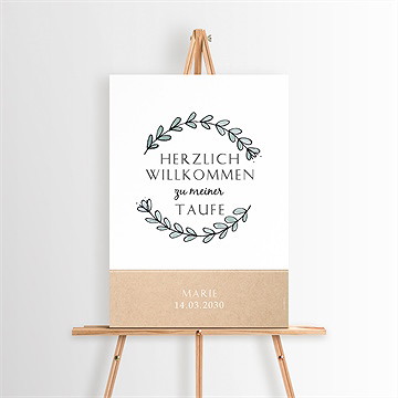 Willkommensschild Taufe kleines programm