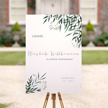 Willkommensschild Kommunion Gartenfest - vue 2