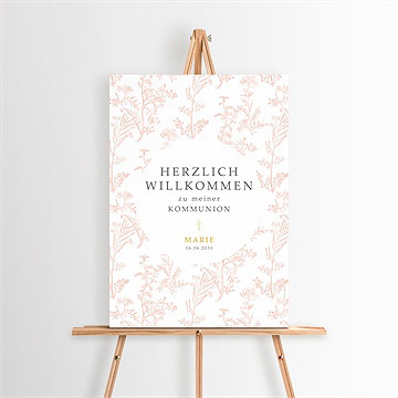 Willkommensschild Kommunion Pflanzendrucke