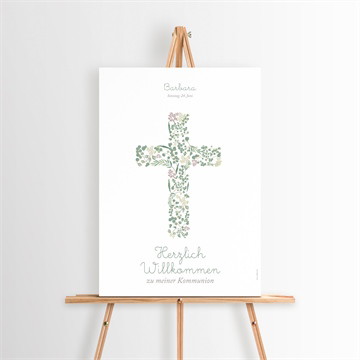 Willkommensschild Kommunion frühling