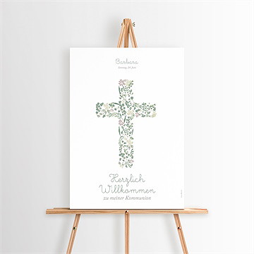 Willkommensschild Kommunion Frühling