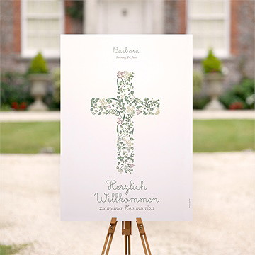 Willkommensschild Kommunion Frühling - vue 2