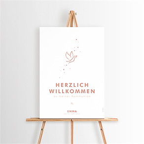 Willkommensschild Kommunion taube
