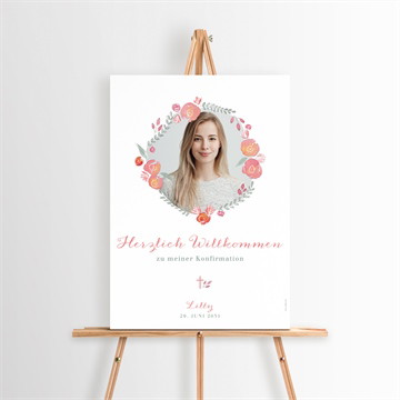 Willkommensschild Konfirmation Verziertes foto