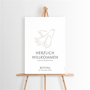 Willkommensschild Konfirmation goldbuchstabe