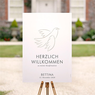 Willkommensschild Konfirmation Goldbuchstabe - vue 2