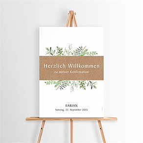 Willkommensschild Konfirmation kraftpapier