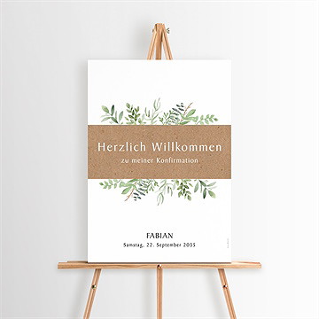 Willkommensschild Konfirmation Kraftpapier