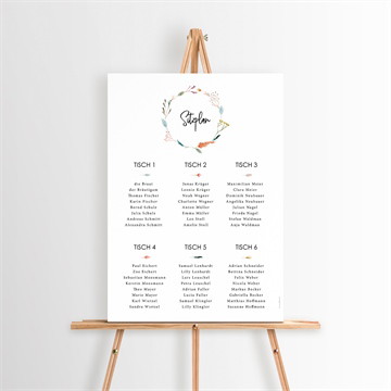 Sitzplan Hochzeit landkunst - schachtel