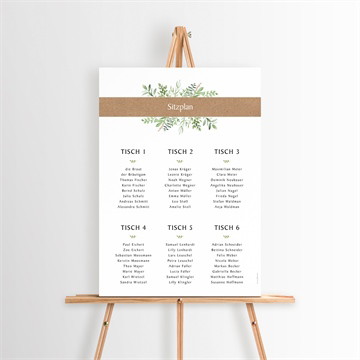 Sitzplan Hochzeit blätterschmuck - magnet