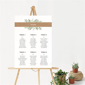 Sitzplan Hochzeit Blätterschmuck - vue 2