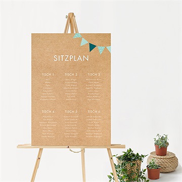 Sitzplan Taufe Blaue Girlande - vue 2