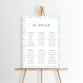 Sitzplan Taufe vintage vogel