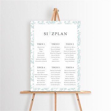 Sitzplan Taufe Vintage Vogel