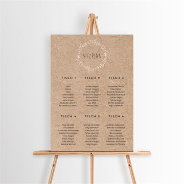 Sitzplan Taufe taufe in kraftpapier - gold